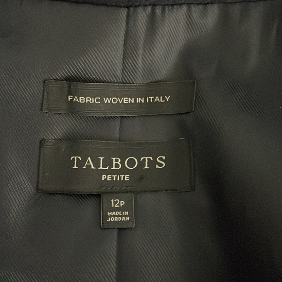 Talbots Petite Long Wool Blend Blazer Size 12P Brushed Wool Navy Blue Classic - Picture 9 of 13